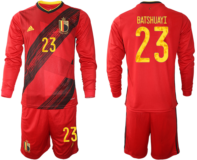 Cheap Men 2021 European Cup Belgium home Long sleeve 23 soccer jerseys